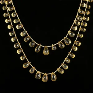 Antique Victorian Citrine Necklace Silver Circa 1880