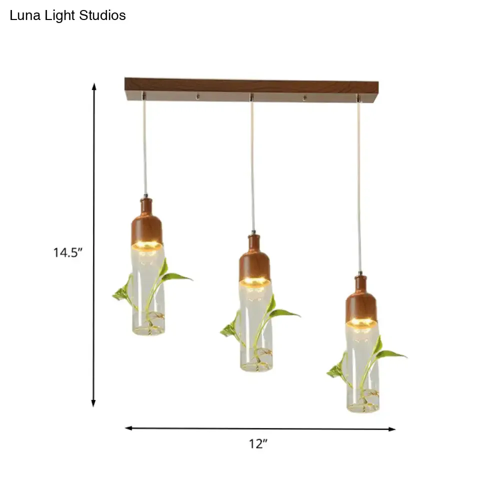Antique Wine Bottle Cluster Pendant Ceiling Light - Metal LED with Multiple Bulbs, Brown Finish
