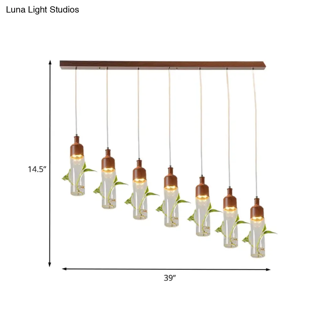 Antique Wine Bottle Cluster Pendant Ceiling Light - Metal LED with Multiple Bulbs, Brown Finish
