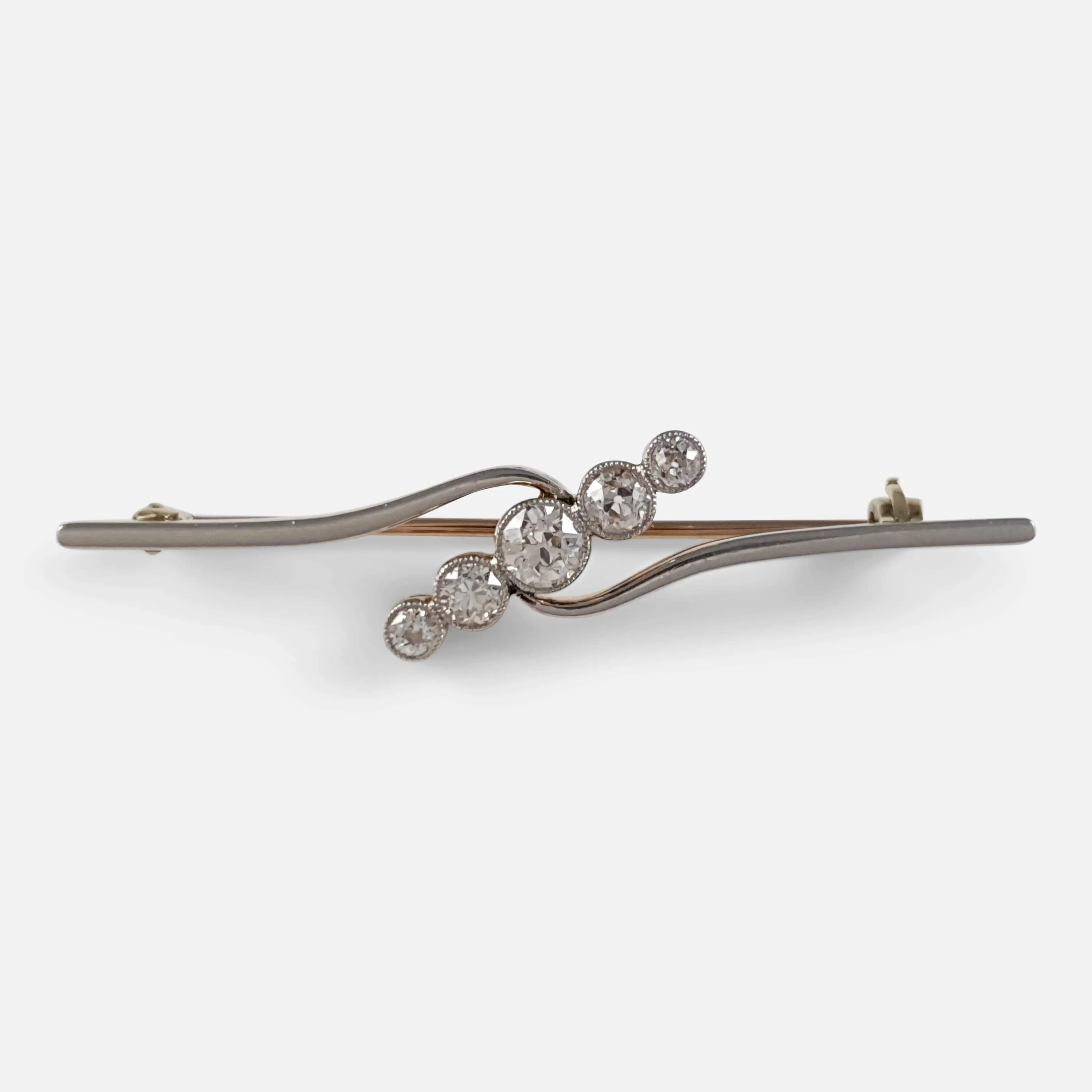 Art Deco 0.90ct Diamond Bar Brooch