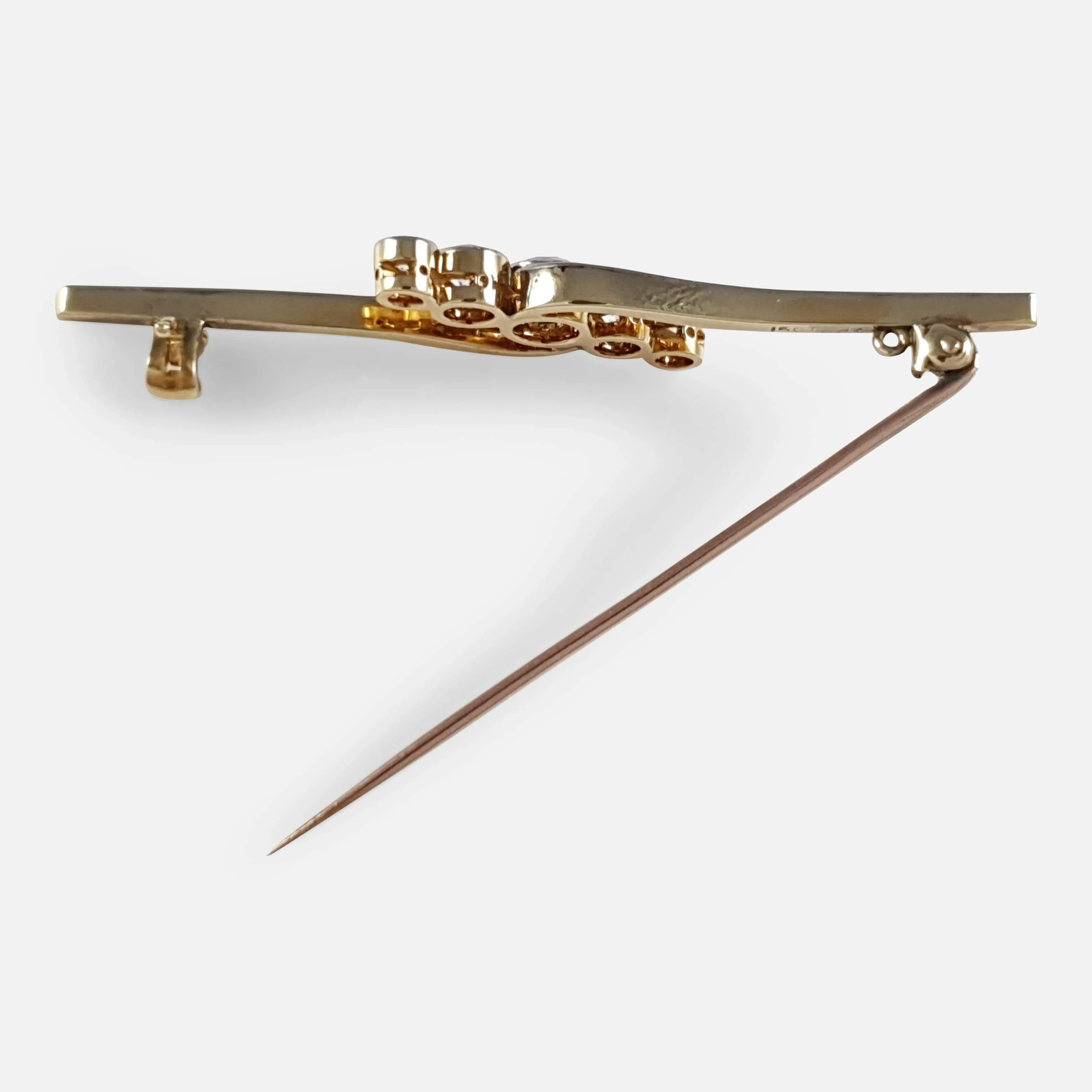 Art Deco 0.90ct Diamond Bar Brooch