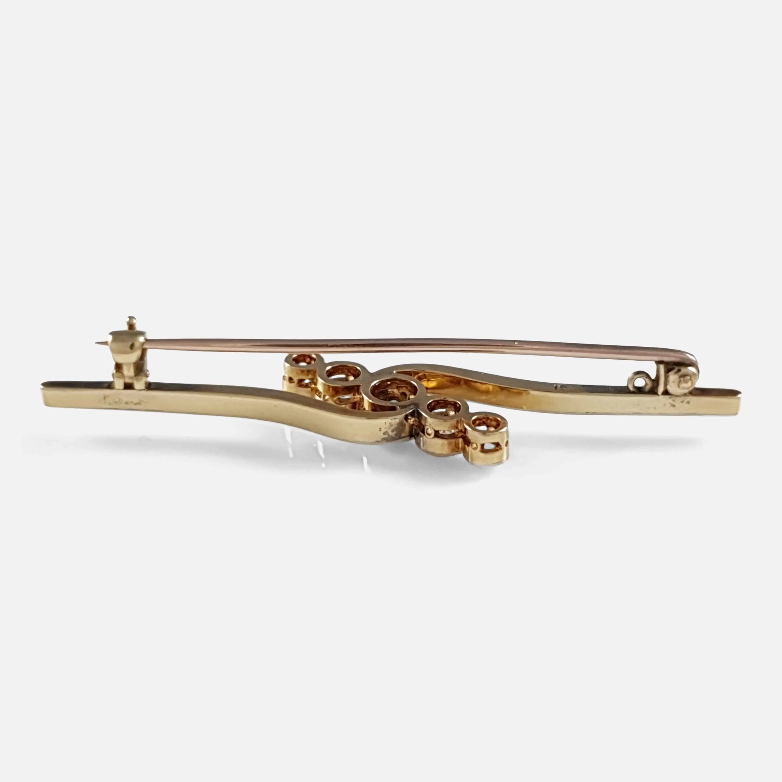 Art Deco 0.90ct Diamond Bar Brooch