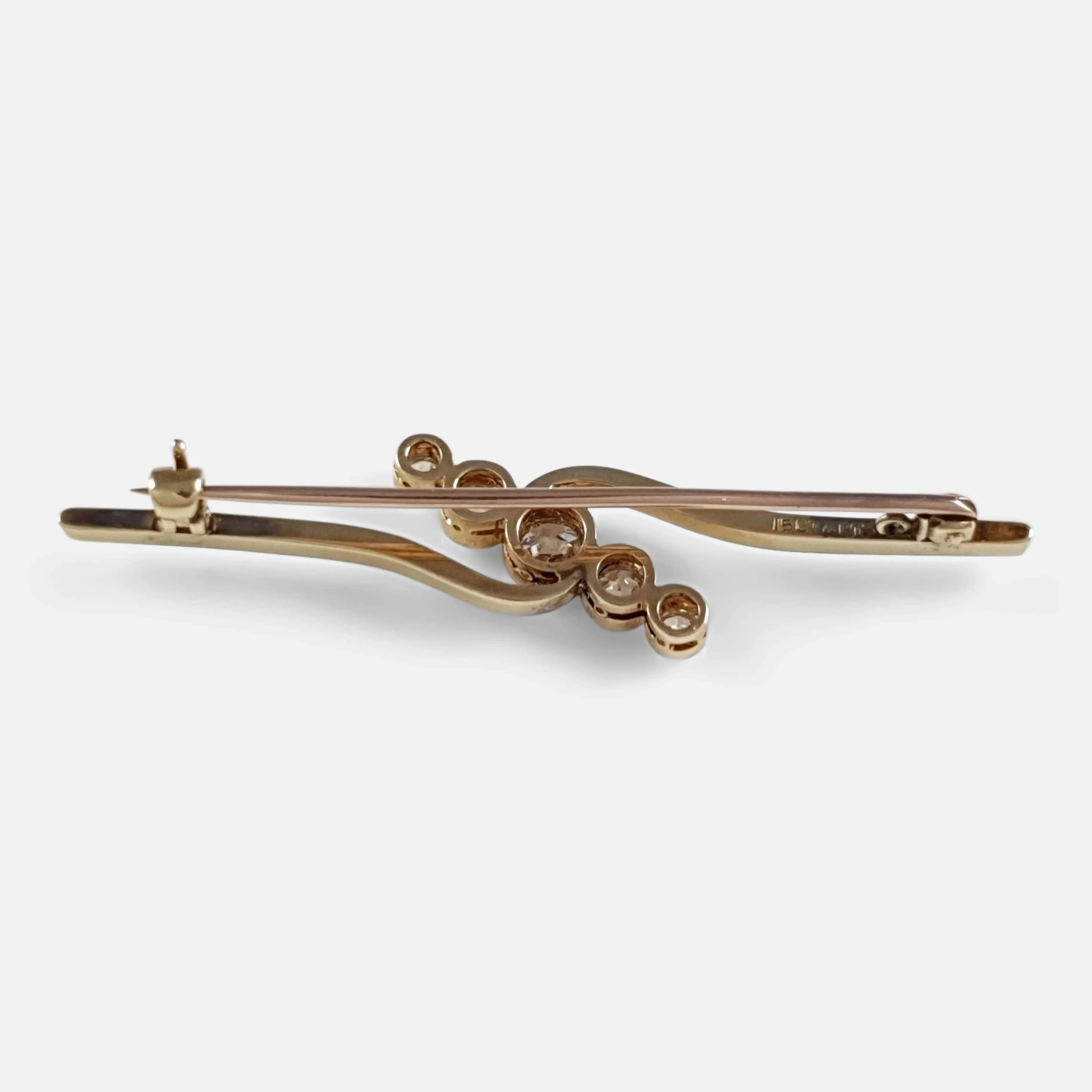 Art Deco 0.90ct Diamond Bar Brooch