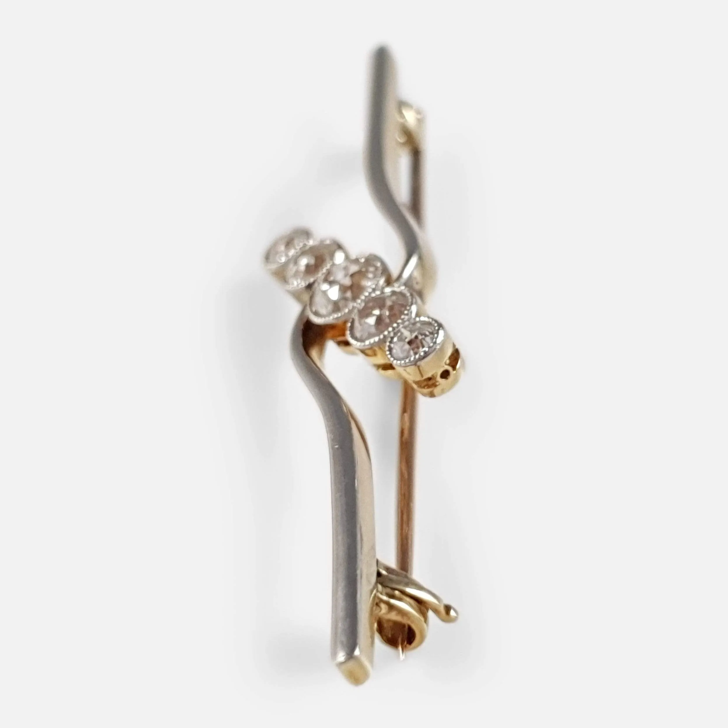 Art Deco 0.90ct Diamond Bar Brooch