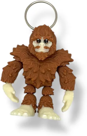 Articulating Sasquatch Keychain - Durable and Lightweight Bigfoot Key Ring Accessory - Perfect for Outdoor Enthusiasts, Bag Charm, and Unique Gifts