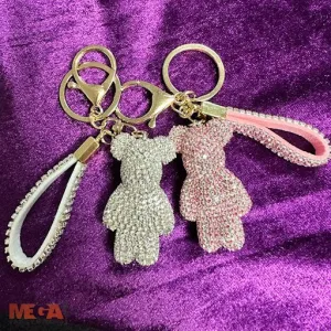 Artificial Dimond Teddy Bear Keychain