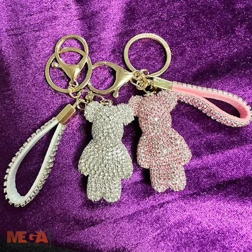 Artificial Dimond Teddy Bear Keychain