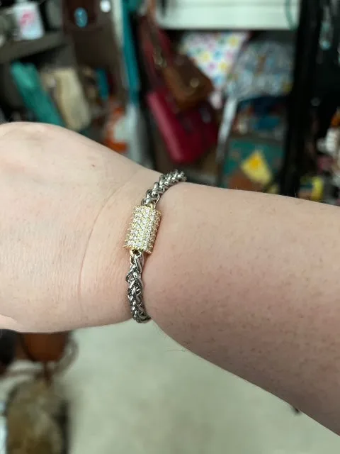 Austrian Crystal Snake Chain Bracelet with magnetic closure 7.5 inch