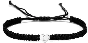 Best Friend Necklaces Adjustable Chain Bracelet, Couple Bracelet Heart Braided Rope Gifts 26 Letters Initial Charms Bracelet Jewelry Gift for BFF Friendship Couples Valentines Day L