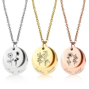 Birthday Gifts for Mom Custom Name Necklaces with Kids Names Mother's Day Gifts for Mom Grandma Women's Christmas Valentine's Day Gift for Wife Birth flower Necklace Personalized Mama Jewelry
