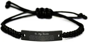 Birthday Unique Gifts for Bestie, Thoughtful Friendship Gifts from Women, Lovely Black Rope Bracelet for Christmas