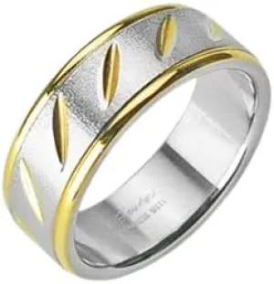Black IP Over Stainless Steel Beveled Edge Flat Band Ring