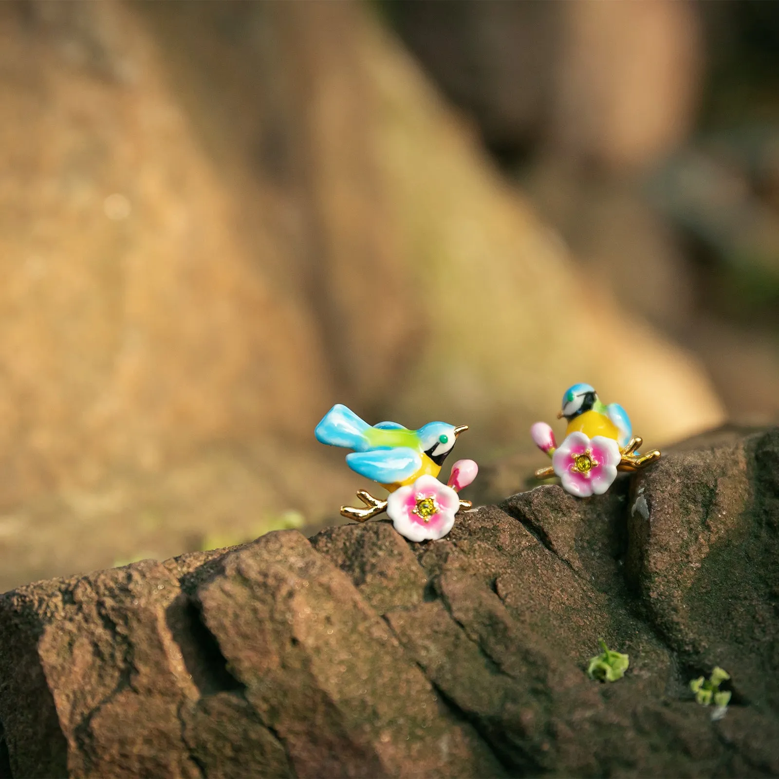 Blue Tit Stud Earrings