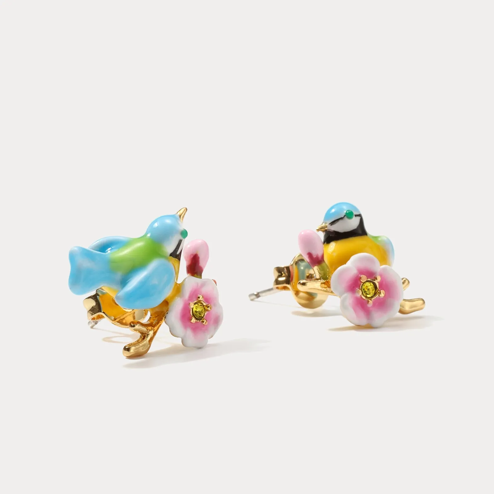 Blue Tit Stud Earrings