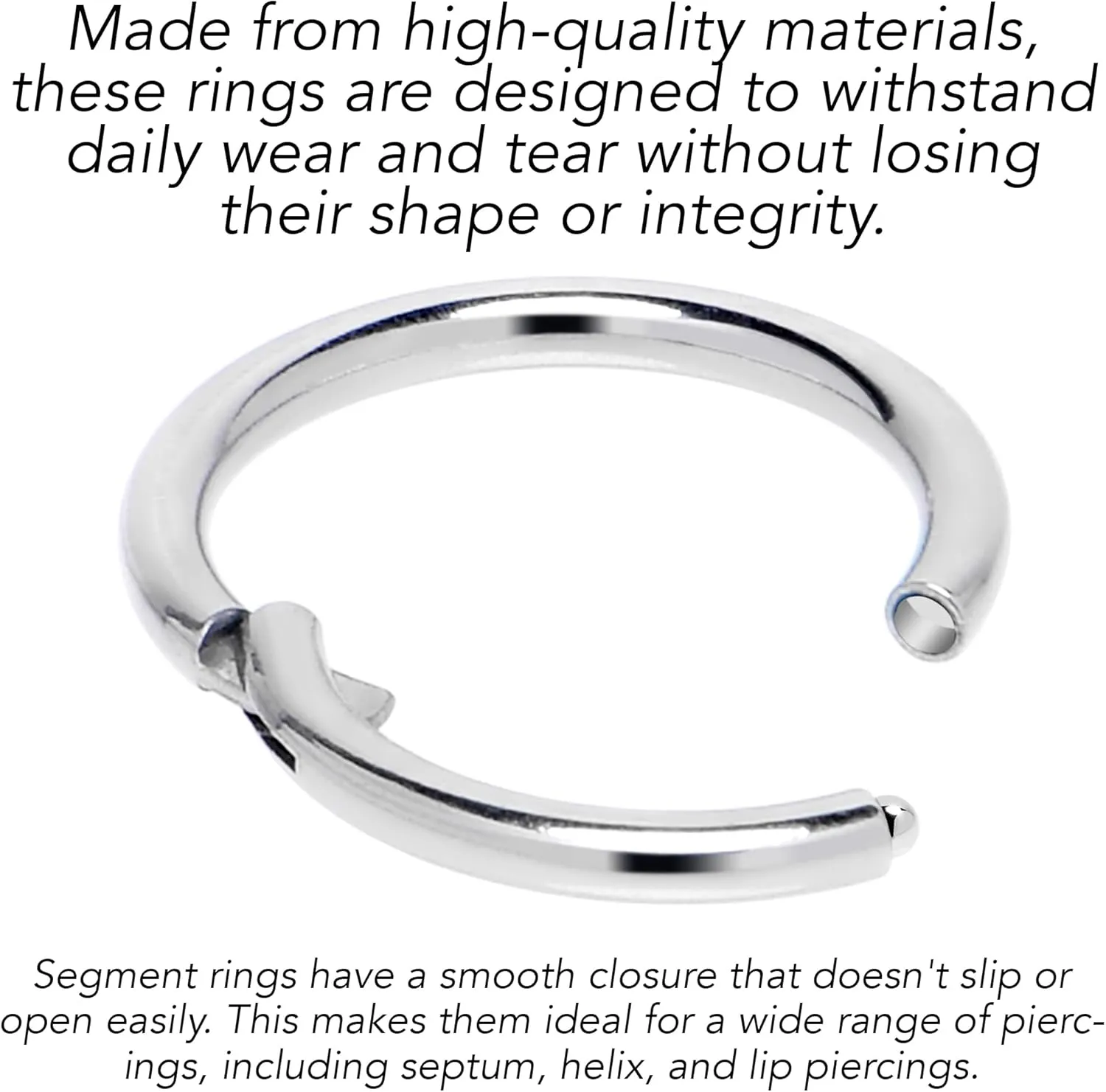 Body Candy Segment Hoop Nose Rings 16 Gauge 316l Surgical Steel Lip Ring Cartilage