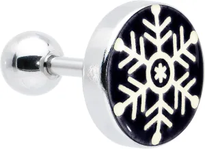 Body Candy Winter Holiday Glow in the Dark Christmas Snowflake Tragus Cartilage Earring