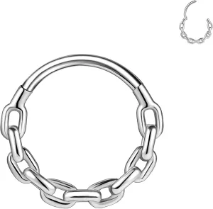BodyAce 16G Septum Hoop Hinged Nose Rings, High Crafted Conch Helix Earrings for Women Men, Stainless Steel Septum Clickers Lip Piercing Labret Daith Rings