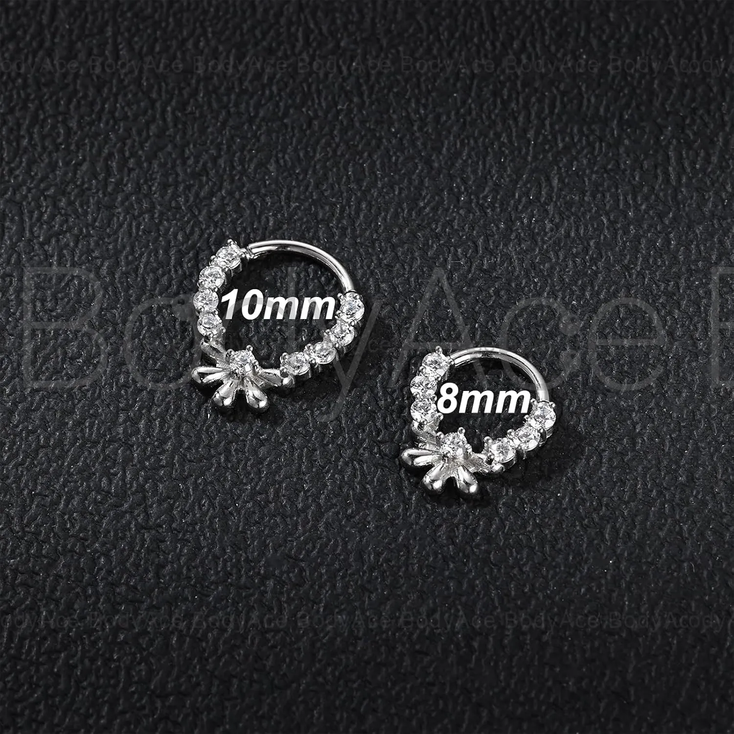 BodyAce 16G Septum Hoop Hinged Nose Rings, High Crafted Conch Helix Earrings for Women Men, Stainless Steel Septum Clickers Lip Piercing Labret Daith Rings