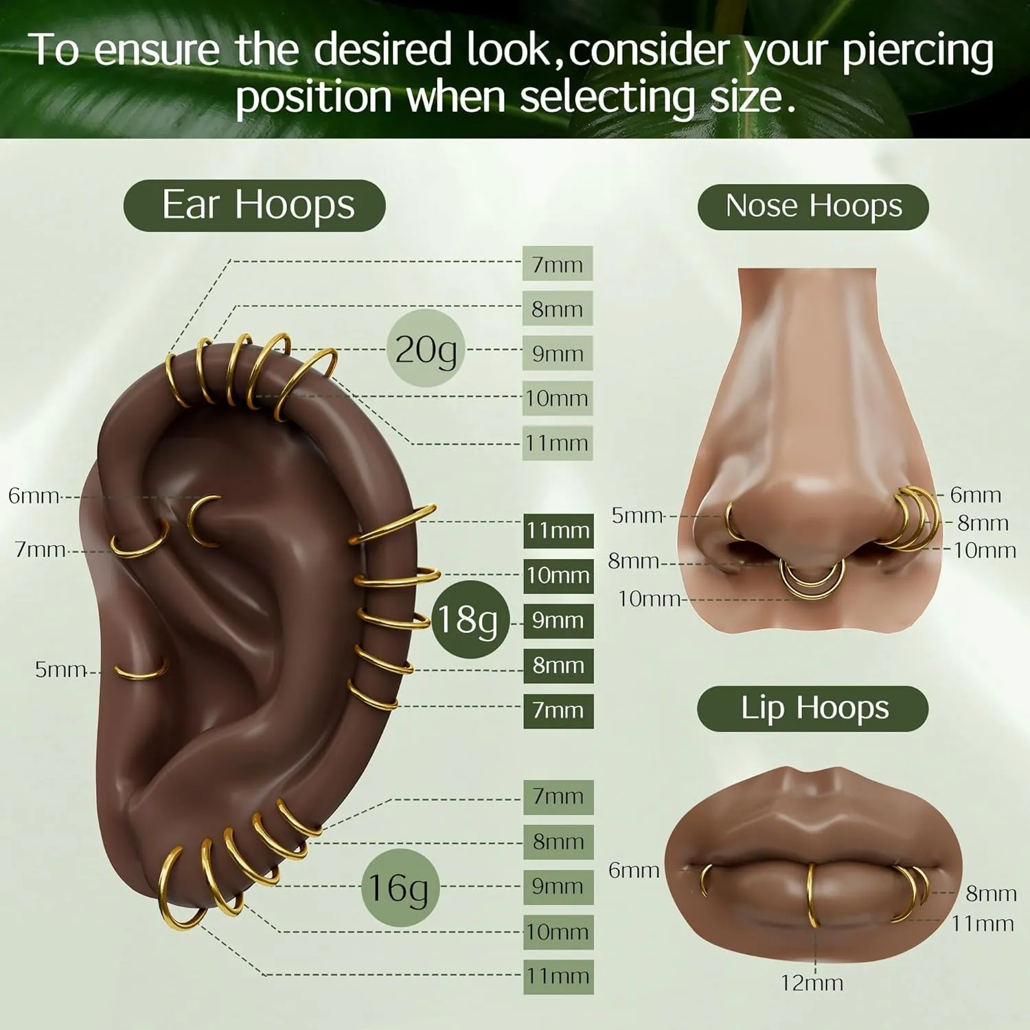 BodyBonita Hinged Nose Rings Hoops - 316L Surgical Steel Seamless Nose Piercing Jewelry Septum Clicker Lip Rings Cartilage Helix Daith Conch Tragus Rook Gold/Silver/Black/Rose Gold/Blue/Rainbow