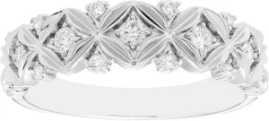Boston Bay Diamonds Diamond Stacking or Anniversary Band Ring in 14K Yellow Gold or Rhodium Plated.925 Sterling Silver - Choice of Style & Metal