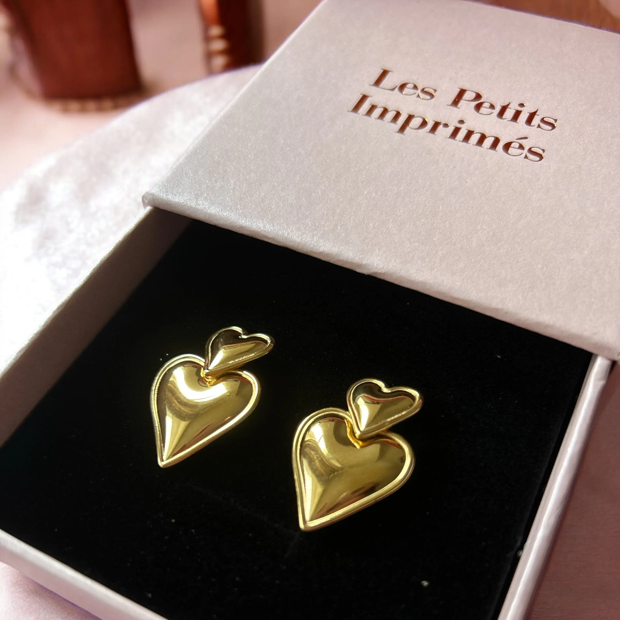 Boucles d'Oreilles Coeur Pendante - Guillermina