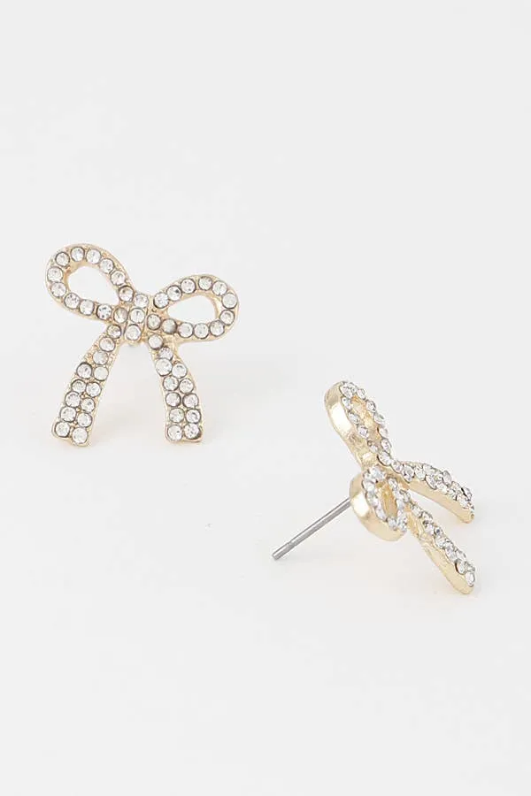 Bow Crystal Earrings