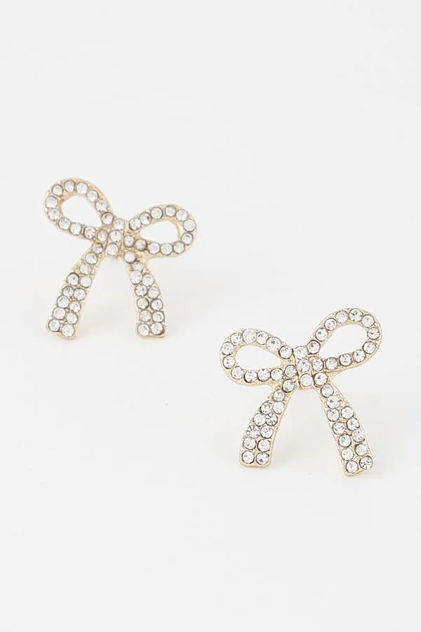 Bow Crystal Earrings