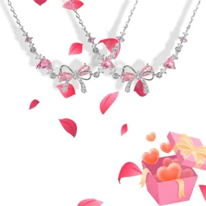 Bow Zircon Bracelet - Friendship is Like a Bow Adjustable Ribbon Bow Beaded Chain Bracelet Friendship Bracelets with White Pink Zircon Women Trendy Bracelet Gift for Her