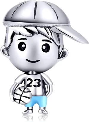 Boy OR Girl Charm 925 Sterling Charms Silver Family Bead Compatible with Mother's Day Bracelets (Boy Charm)