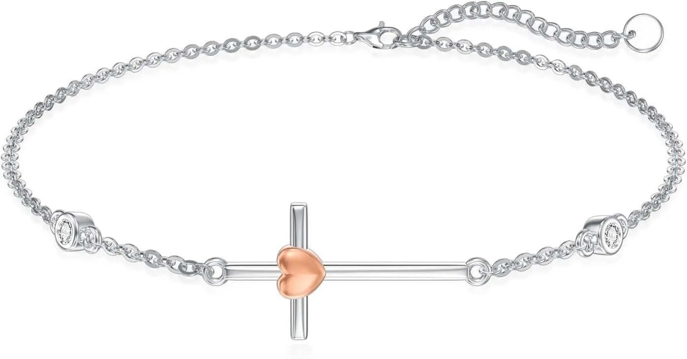 Bracelets for Women 925 Sterling Silver Mustard Seed/Clover/Sunflower/Rose Flower/Evil Eye/Star/Infinity/Turtle/Witches Knot/Celtic/Cross Bracelet Jewelry Gift for Women Mother Wife Sisters