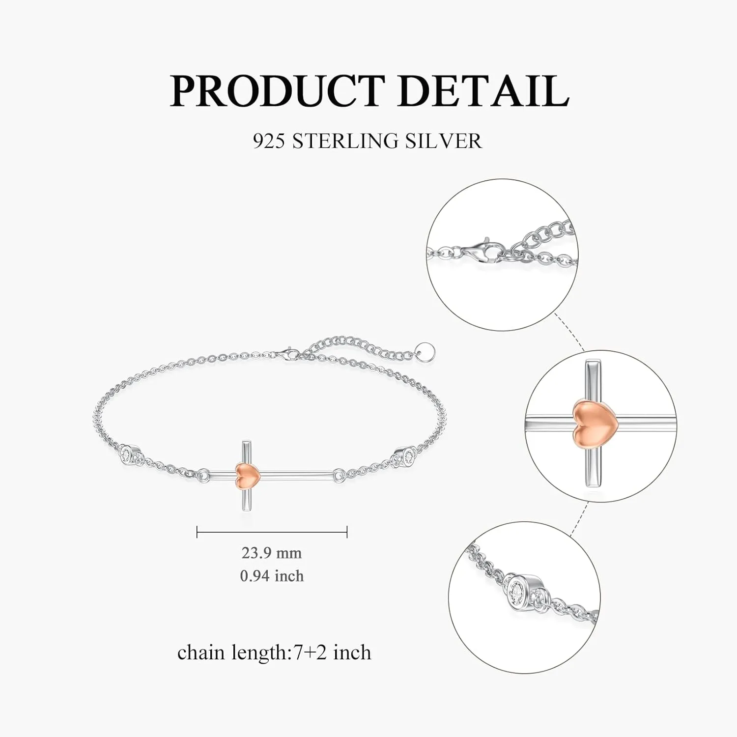 Bracelets for Women 925 Sterling Silver Mustard Seed/Clover/Sunflower/Rose Flower/Evil Eye/Star/Infinity/Turtle/Witches Knot/Celtic/Cross Bracelet Jewelry Gift for Women Mother Wife Sisters