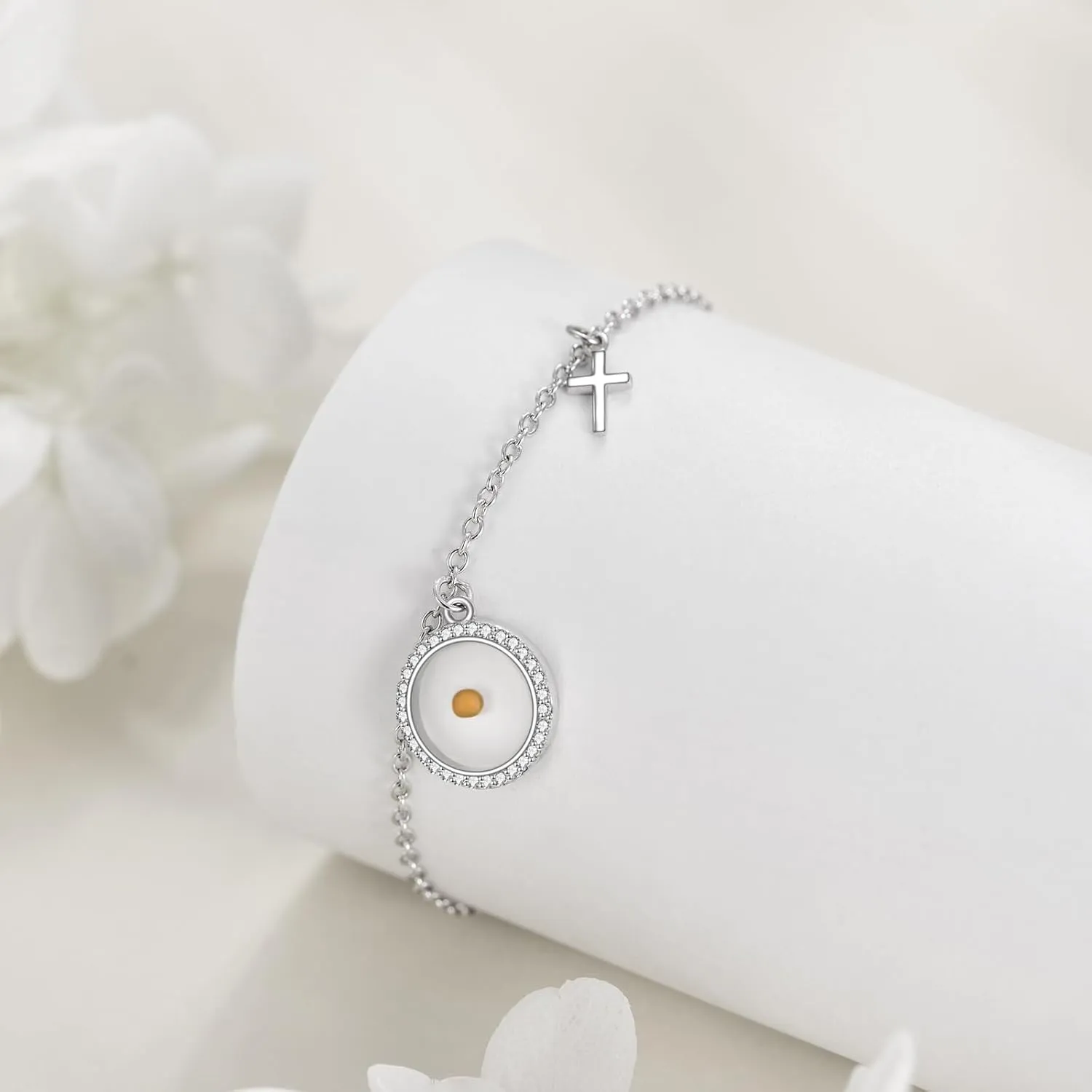 Bracelets for Women 925 Sterling Silver Mustard Seed/Clover/Sunflower/Rose Flower/Evil Eye/Star/Infinity/Turtle/Witches Knot/Celtic/Cross Bracelet Jewelry Gift for Women Mother Wife Sisters