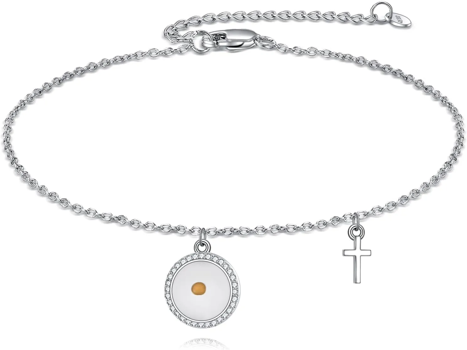 Bracelets for Women 925 Sterling Silver Mustard Seed/Clover/Sunflower/Rose Flower/Evil Eye/Star/Infinity/Turtle/Witches Knot/Celtic/Cross Bracelet Jewelry Gift for Women Mother Wife Sisters