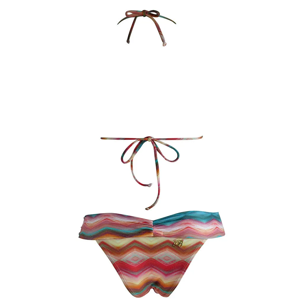 Brigitte Tati Jeweled Triangle Bikini - Trancoso Tropical Print