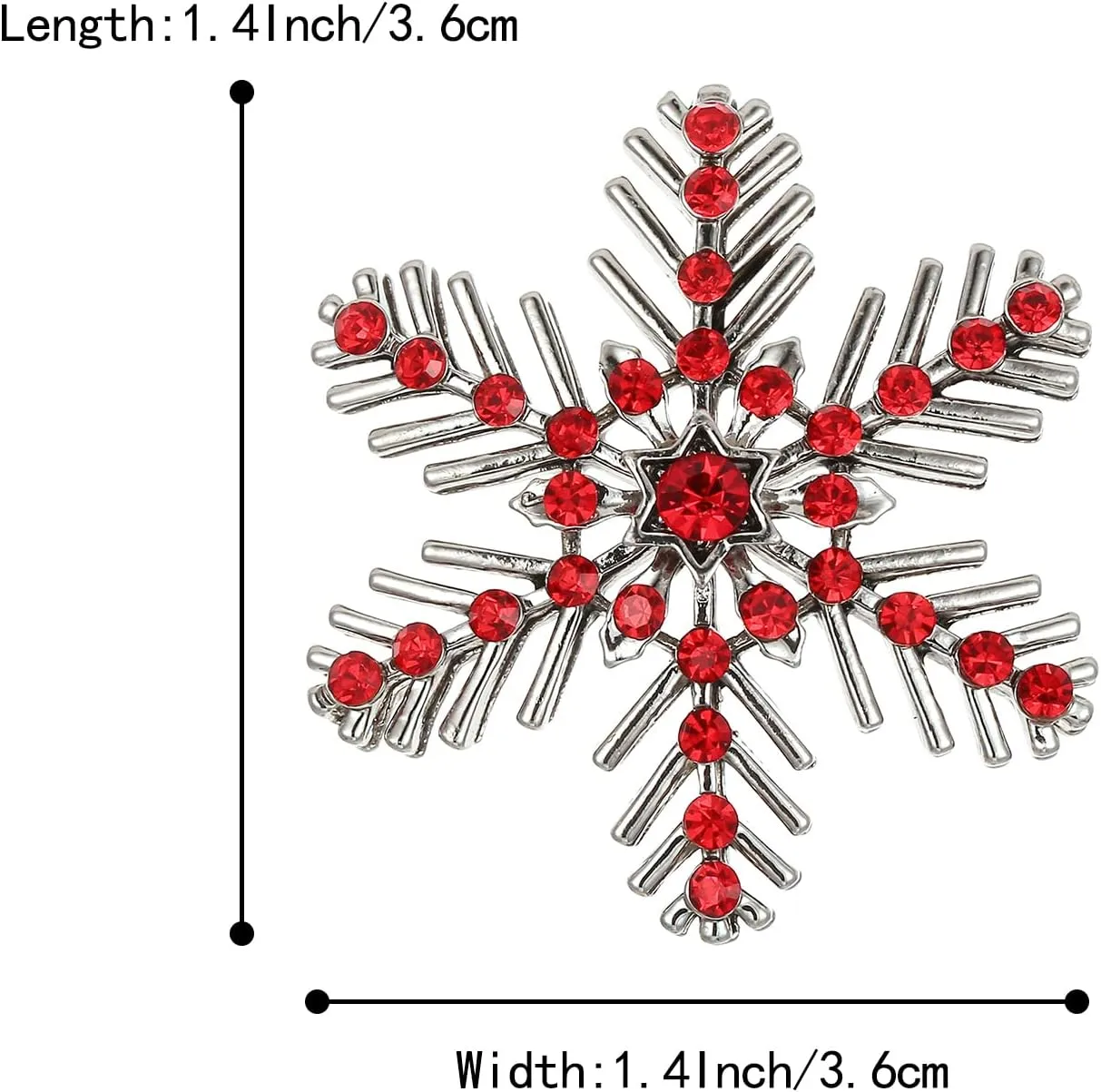 BriLove Xmas Christmas Winter Snowflake Brooch Pin Crystal Elegant Decorative Gift for Women