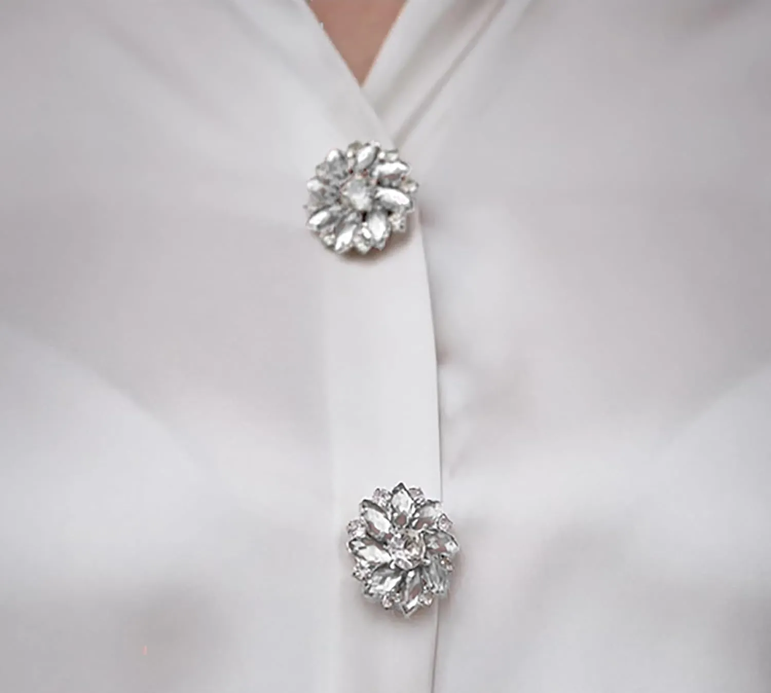 Button Covers for Women - Rhinestone Cufflinks for Shirt, Jeans, Tuxedo - Formal Business Accessories - Unique Idea - 1pc