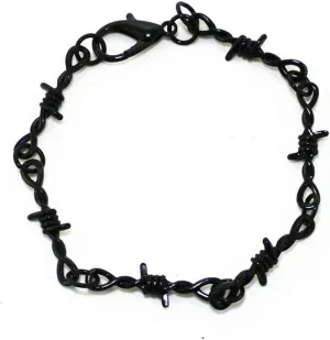 Caiyao Gothic Punk Barbed Wire Thorns Bracelet Thick Thin Chunky Brambles Link Chain Bracelet Hip Hop Rock Cool Girl Boy Adjustable Thorns Bracelet for Women Men Delicate Jewelry