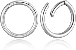 Casvort 2 PCS Womens Anti-allergic Elegant Hoop Heart Ear Hangers Weights 316 Stainless Steel Ear Plugs Body Piercing Jewelry Women Dangle Gauges Tunnles