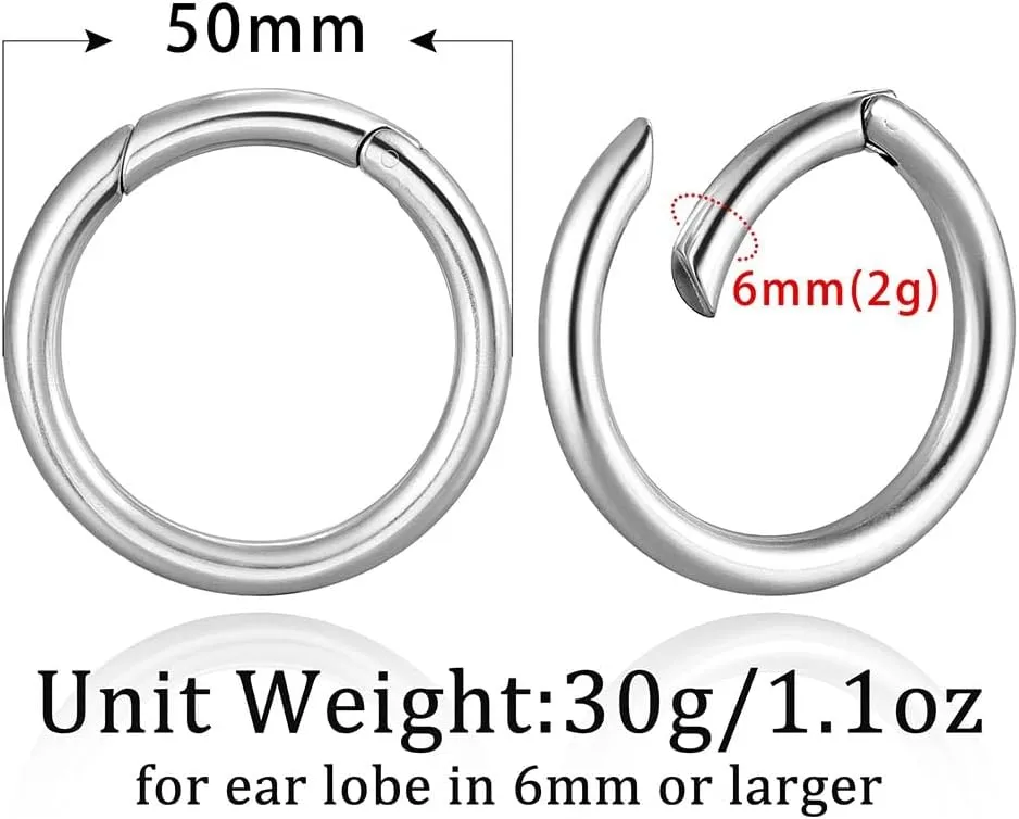 Casvort 2 PCS Womens Anti-allergic Elegant Hoop Heart Ear Hangers Weights 316 Stainless Steel Ear Plugs Body Piercing Jewelry Women Dangle Gauges Tunnles