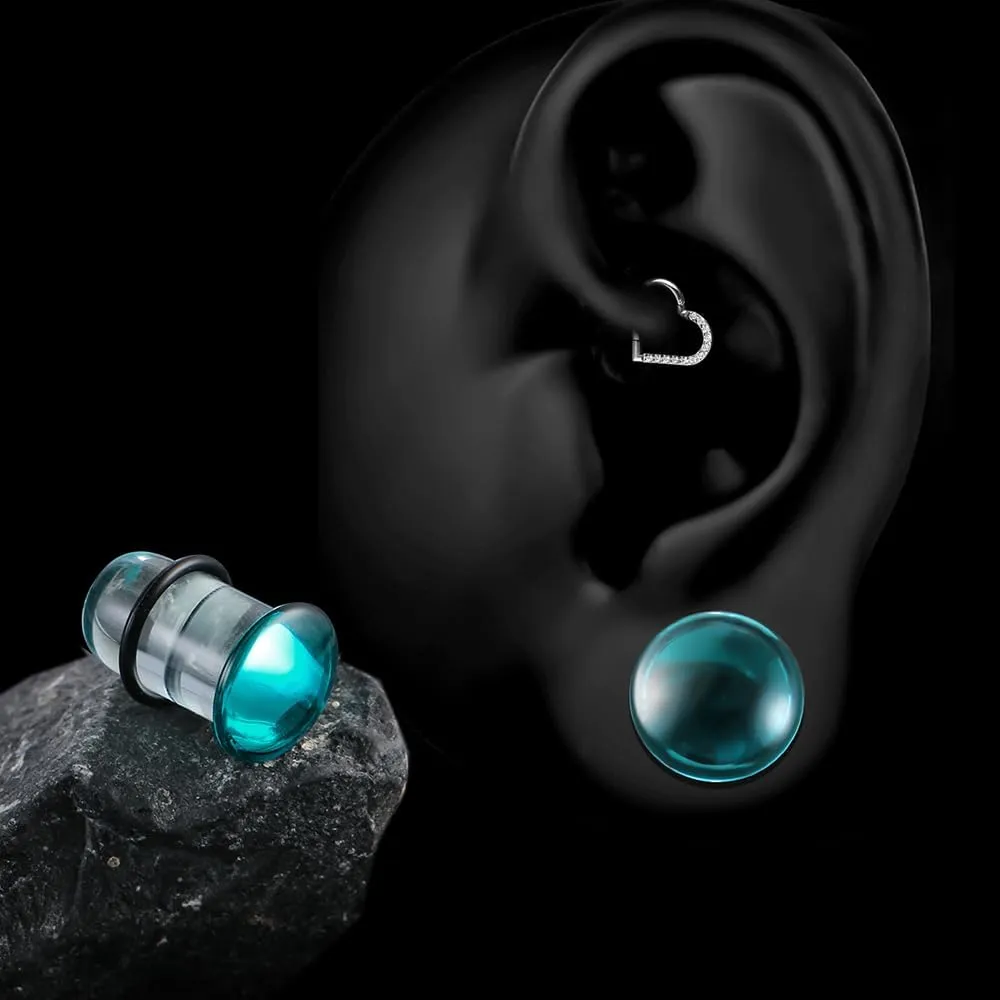 Casvort Unique 0.5mm Increments 14G-00g Comfy Pain-free Single Flare Glass Dead Stretching Plugs, Hypoallergenic Body Piercing Tapers, Pierced Ear Lobe Stretching Kits.