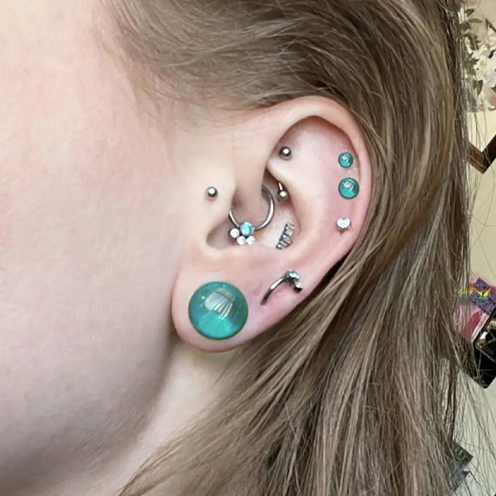 Casvort Unique 0.5mm Increments 14G-00g Comfy Pain-free Single Flare Glass Dead Stretching Plugs, Hypoallergenic Body Piercing Tapers, Pierced Ear Lobe Stretching Kits.