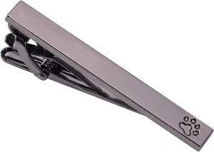 Cat Paw Tie Clip for Men Stainless Steel Silver Black Unique Tie Bar Personalized Gift Box