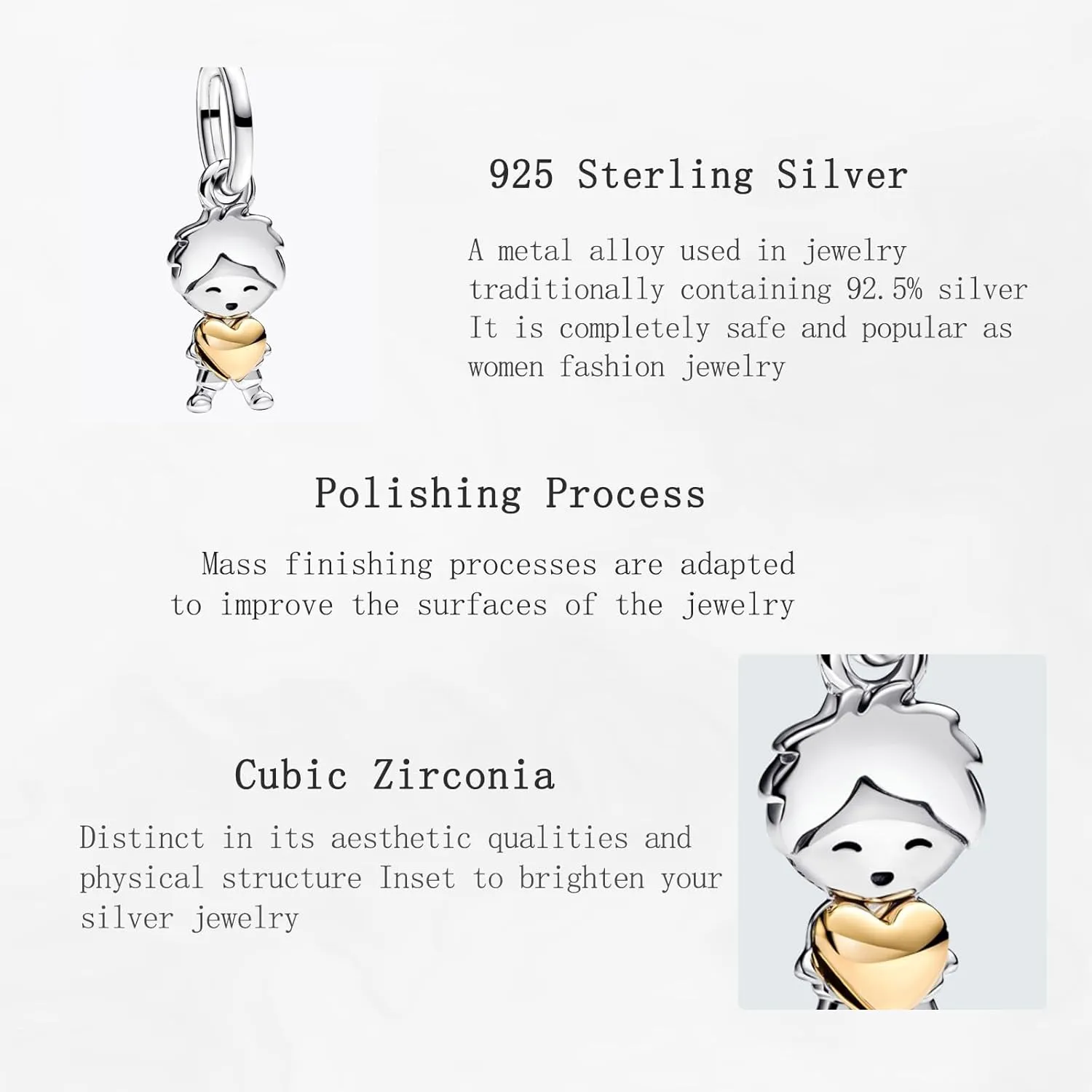 Charms 925 Sterling Silver Love Heart Boys Girls Air balloon Beads Dangle Pendant with 5A Cubic fit for Charm Bracelet for Woman Mother's Day Christmas Birthday Gift