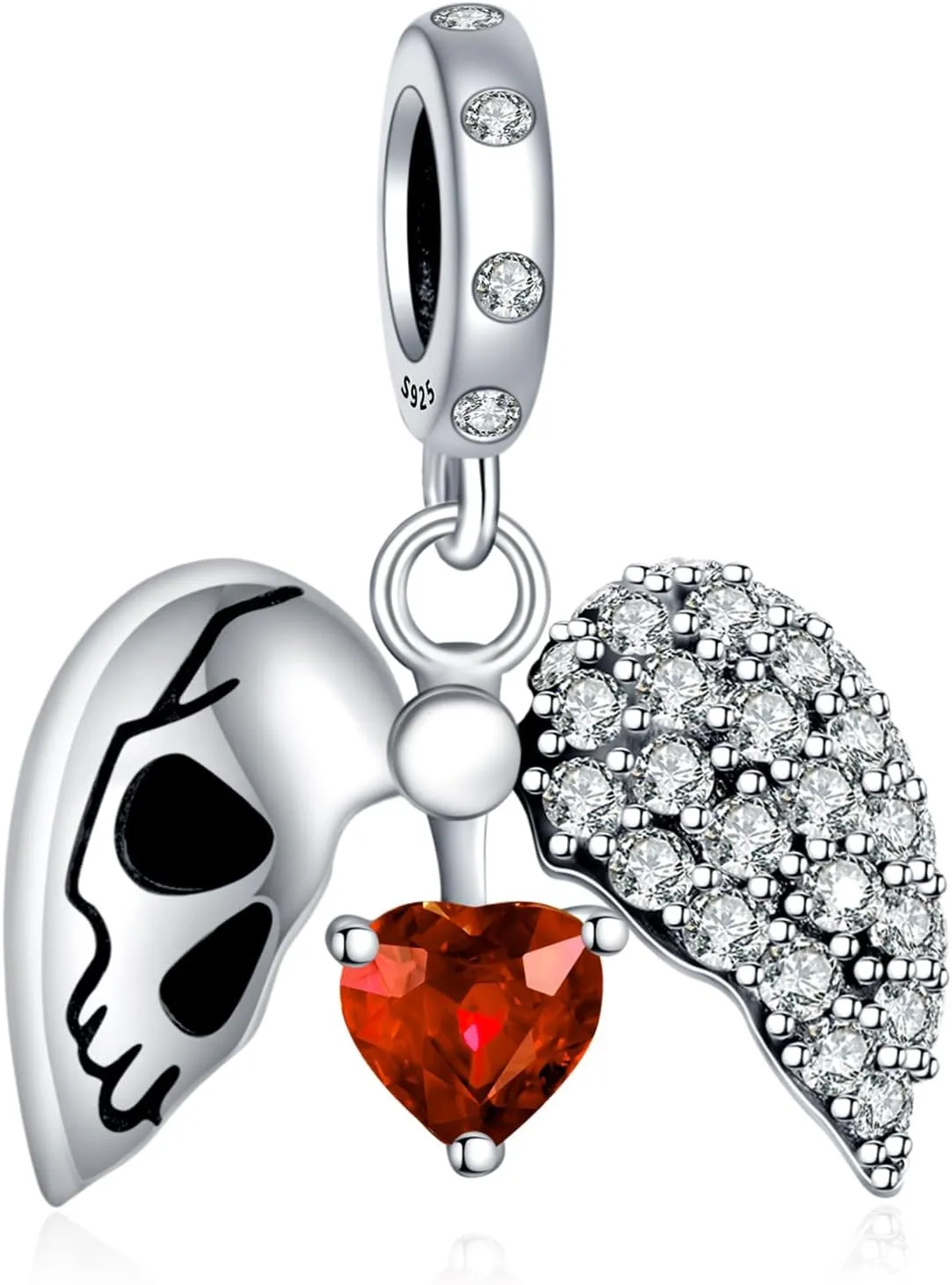 Charms Beads 925 Sterling Silver Flower safety chains Mom Heart Graduation Dangle Pendant with 5A Cubic fits for Charms Bracelets for Woman Mother's Day Christmas Birthday Gift