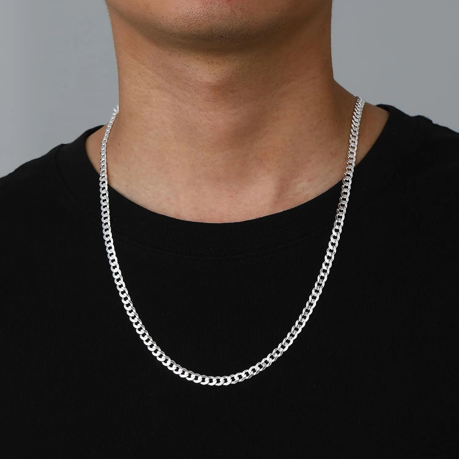 ChicSilver 2.8mm/5mm Solid 925 Sterling Silver Cuban Link/Figaro Chain Necklace for Women Men, 14, 18, 20, 22, 24, 26, 28 Inch(with Gift Box)