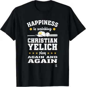 Christian Yelich Happiness is Watching Gameday T-Shirt