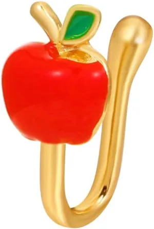 Christmas Apple Fake Nose Rings for Women Stainless Steel Non Piercing Clip On Nose Rings Nose Cuffs Adjustable Fake Nose Jewelry Gold Silver Black