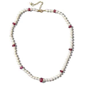 Chronos Necklace, Melon Ruby, 9kt Yellow Gold