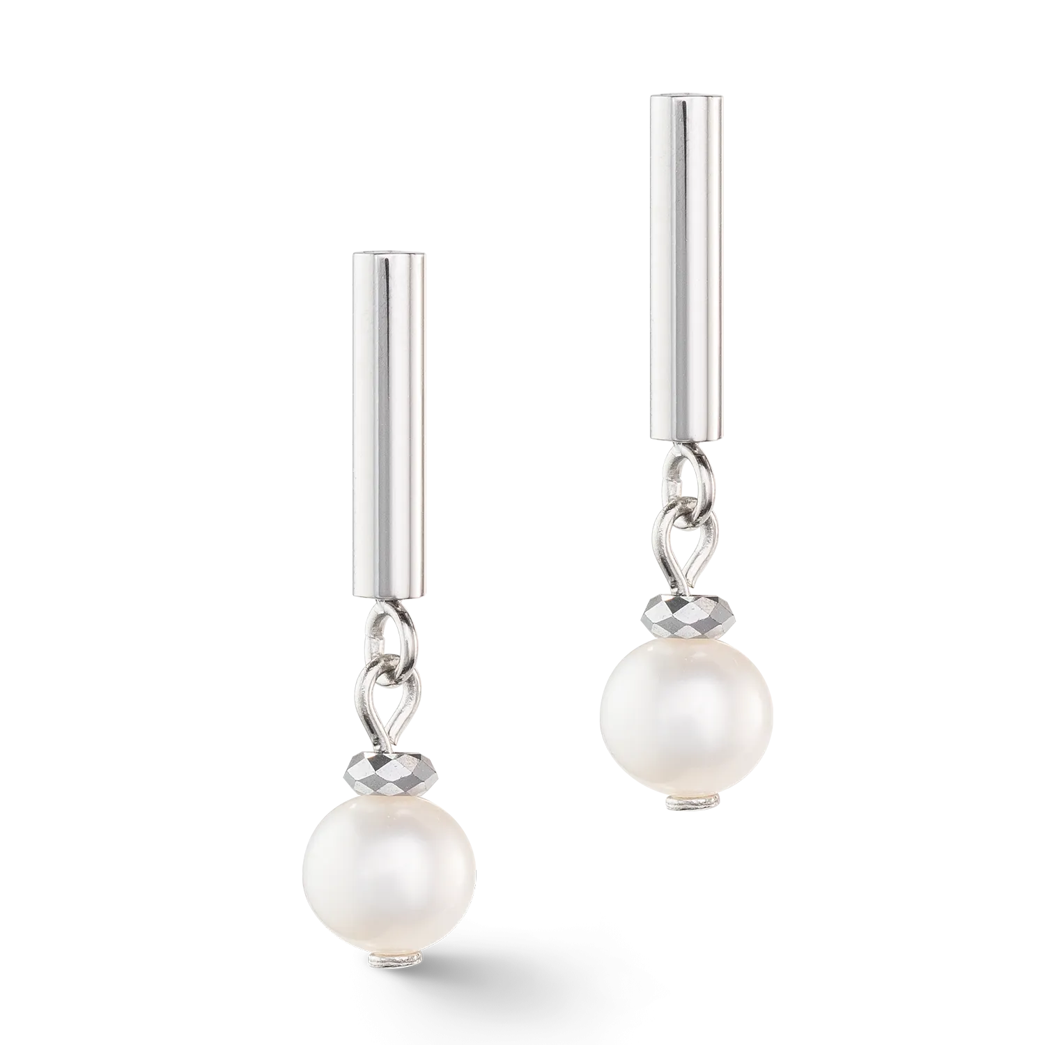 Classy freshwater pearl earrings silver