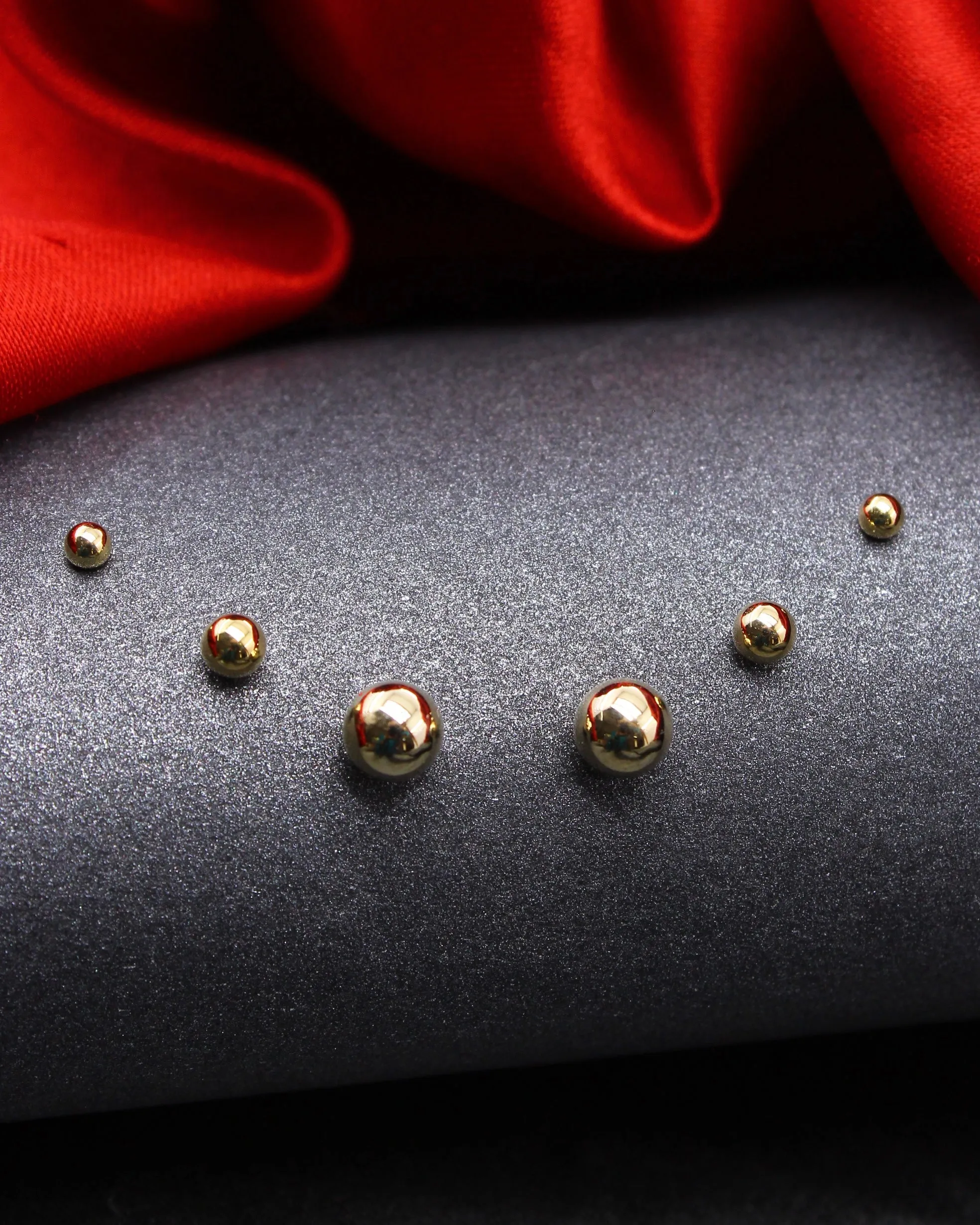 CLASSY GOLDEN BEADS EAR-STUDS